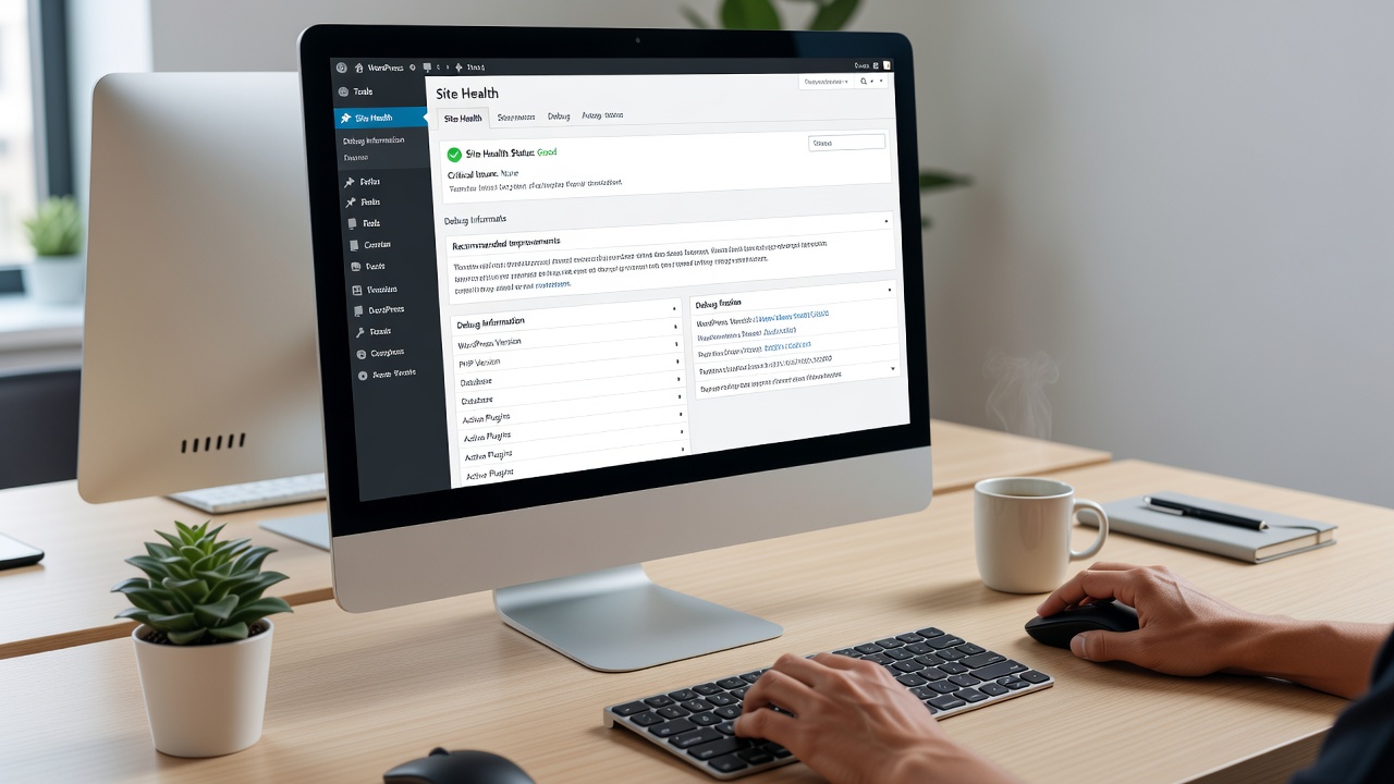 Debug log file example displayed alongside WordPress configuration settings