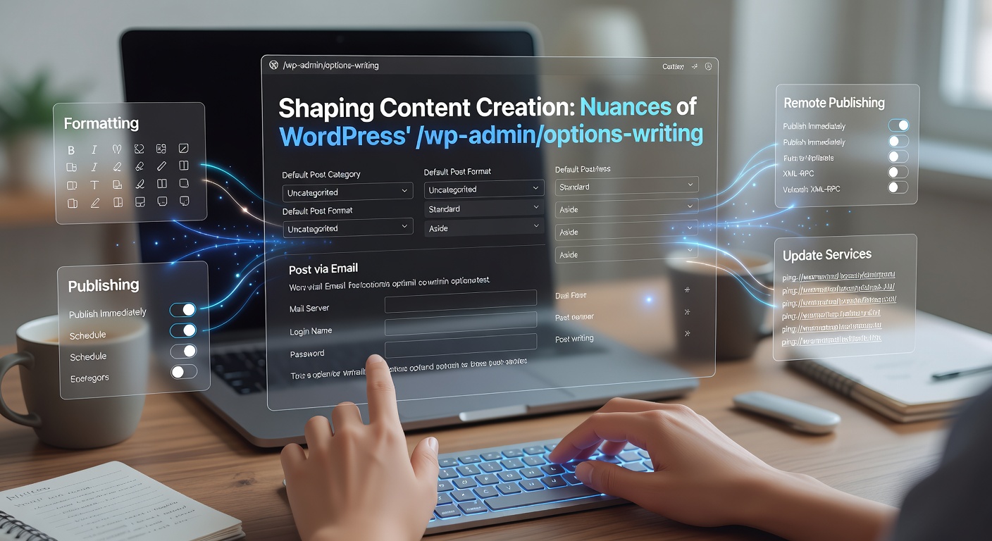 Screenshot of the WordPress Writing settings page showing default category and post box size options